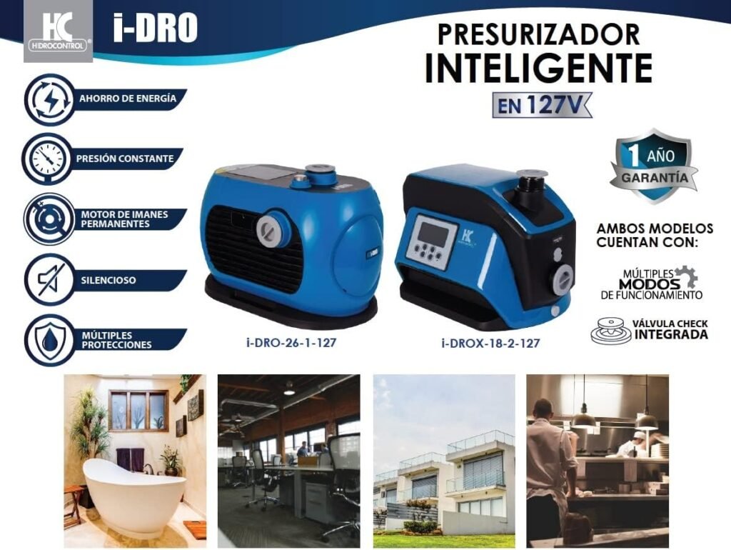 Hydro-Pneumatic System Inverter Smart Pressurizer 1.47 HP 127V LPM