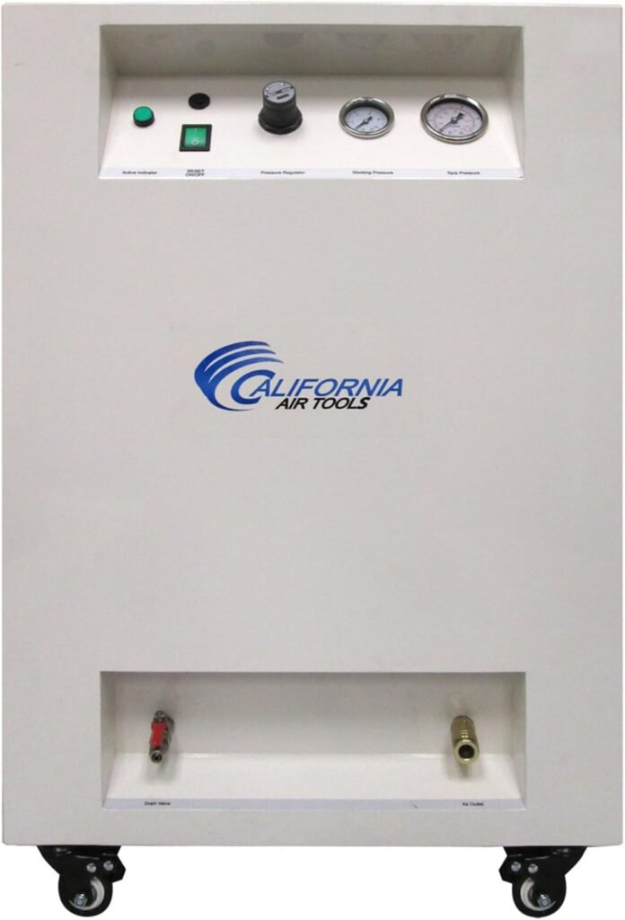 California Air Tools 10020SPC 2.0 HP Ultra Quiet and Oil-Free Air Compressor, Gallon Tank, dB Noise Level, in Sound Proof Cabinet California Air Tools 10020SPC 2.0 HP Ultra Quiet and Oil-Free Air Compressor, Gallon Tank, dB Noise Level, in Sound Proof Cabinet