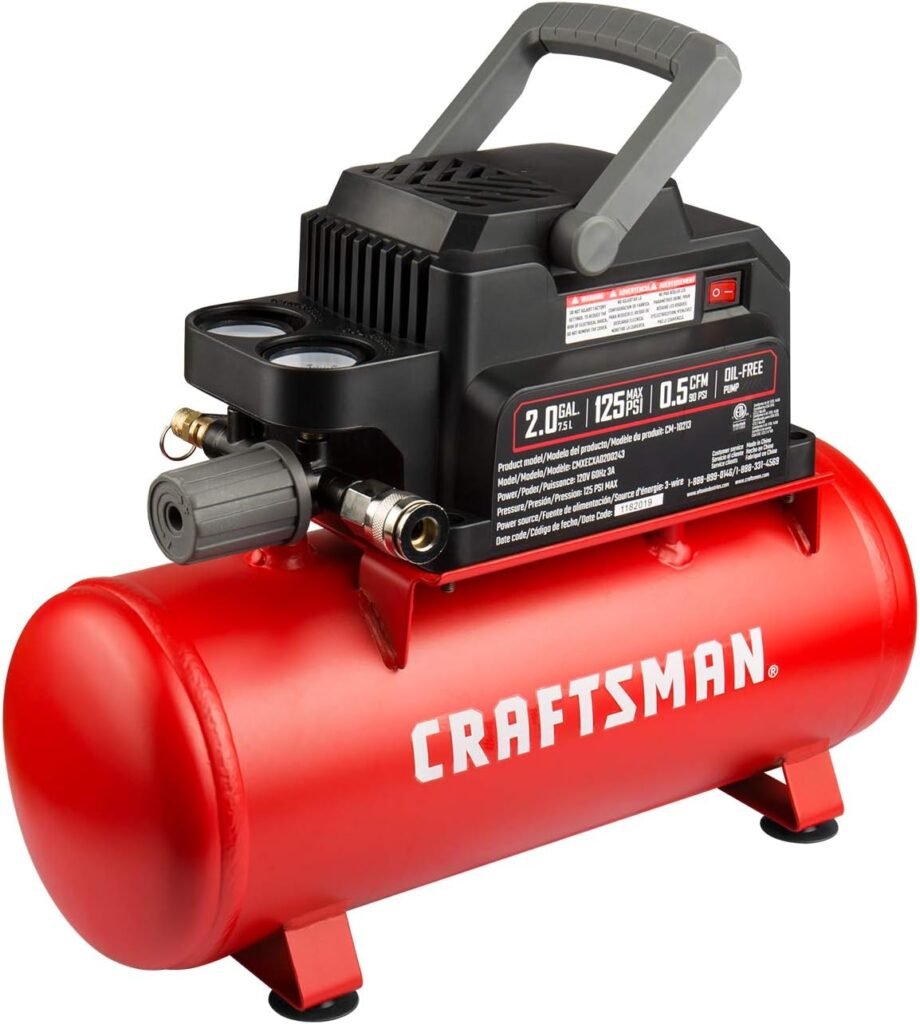 Craftsman Air Tools, Gallon Portable Air Compressor/3 HP Oil-Free Max PSI Pressure, Hot Dog, Model: CMXECXA0200243