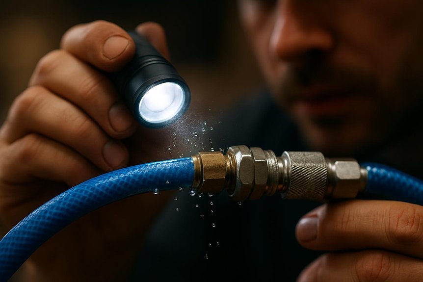hose fittings leaks inspection