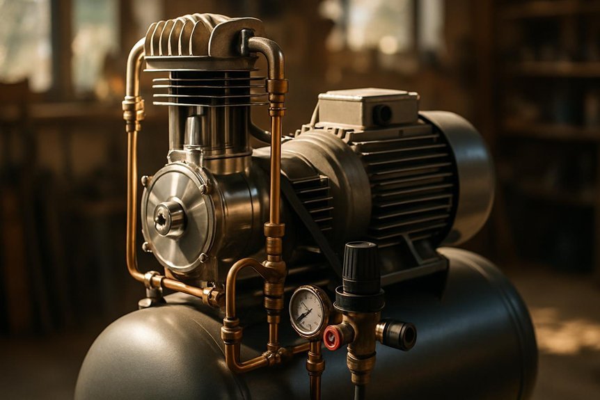 motor power drives pump with monitoring and damping