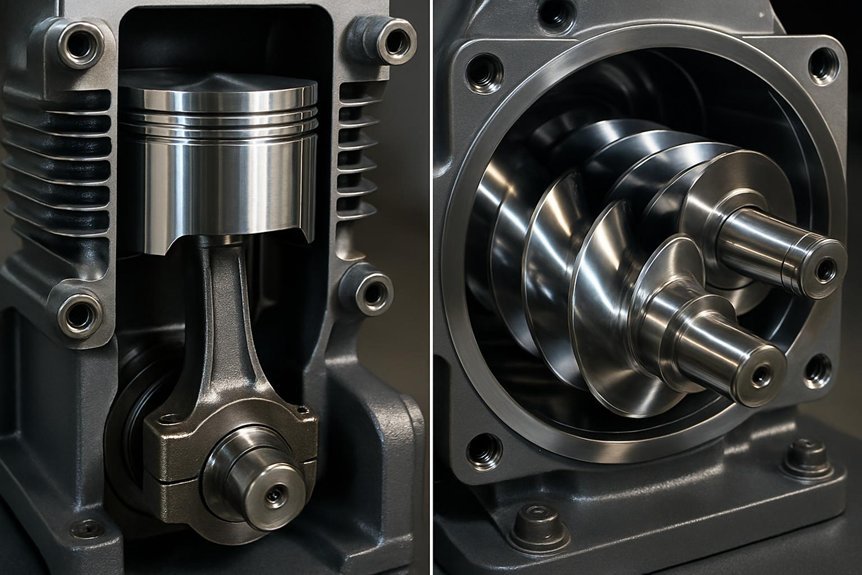 reciprocating vs rotary compression mechanics