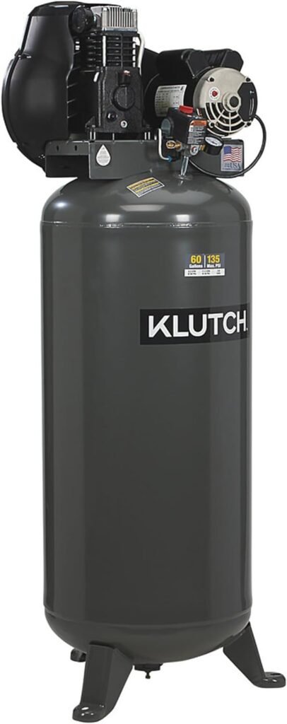 Klutch 60-Gallon Single-Stage Vertical Air Compressor, 3.7 HP, Volts Klutch 60-Gallon Single-Stage Vertical Air Compressor, 3.7 HP, Volts